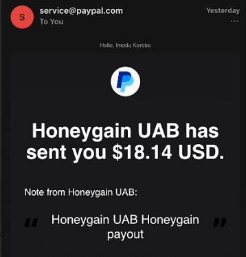 honeygain payment proof