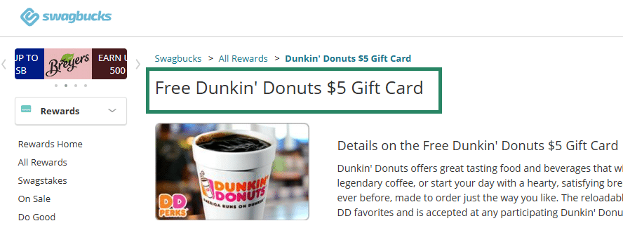 free dunkin domuts gift card