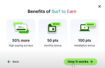 surf to earn extension